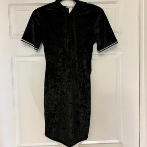 Velvet mini body-con dress